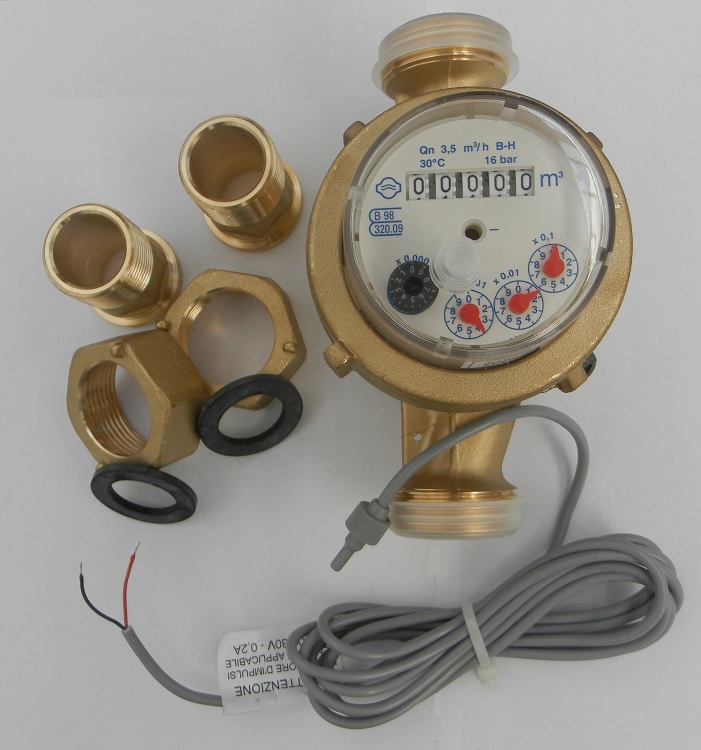 Mechanical pulse water meter 1"